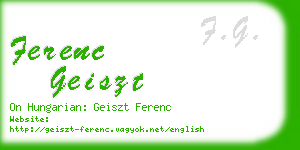 ferenc geiszt business card